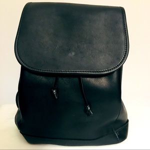 LL Bean Black Leather Backpack Purse